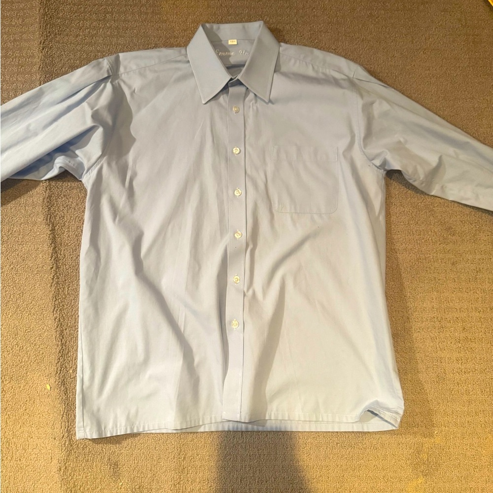 Emme Uno Boys Sky Blue Dress Shirt Size 16H